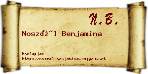 Noszál Benjamina névjegykártya